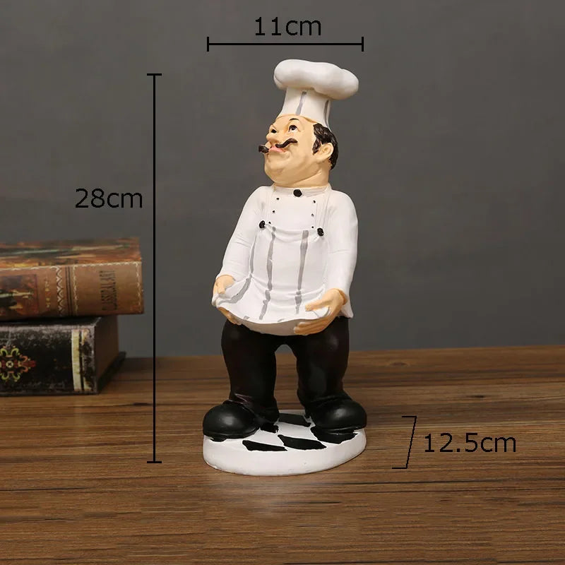 Afralia™ Bearded Chef Resin Figure Sculpture Modern Kitchen Desk Decor Ornaments