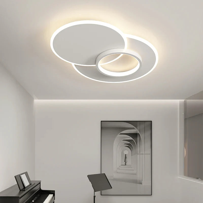 Afralia™ White Luster LED Chandeliers for Modern Indoor Lighting