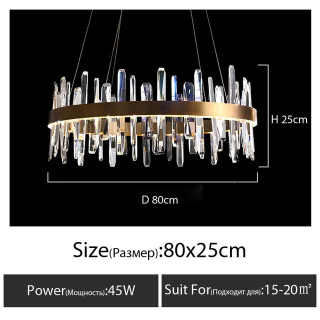 Afralia™ K9 Luxury Pendant Chandelier: Elegant Indoor LED Lighting for Kitchen, Living Room & Bedroom.