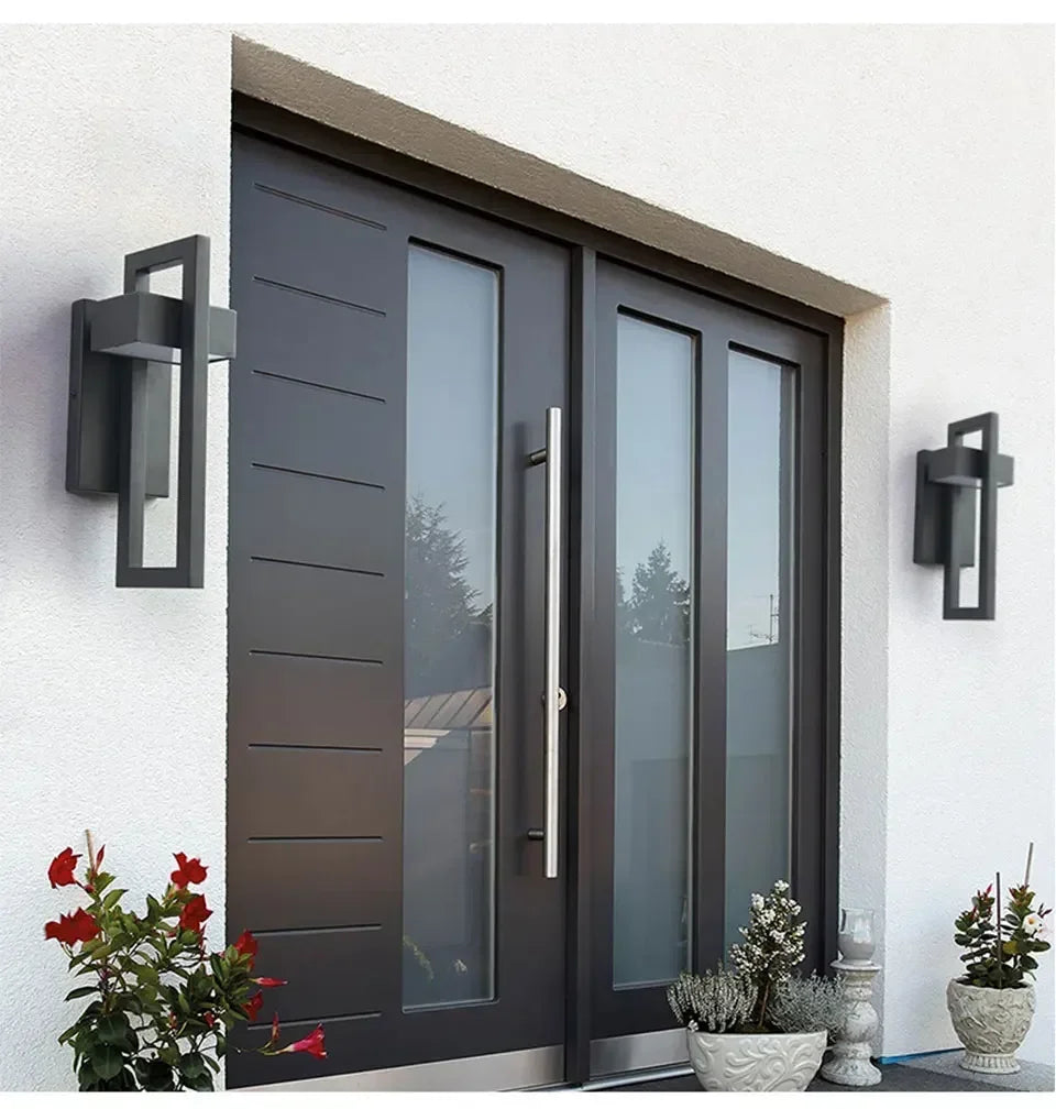 Afralia™ Outdoor LED Wall Light Vintage Black 10W Garden Porch Sconce Street Luminaire