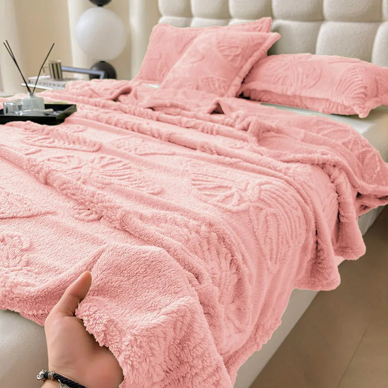 Afralia™ Luxe Chiffon Butterfly Jacquard Throw: Soft & Cozy Blanket for Couch or Bed