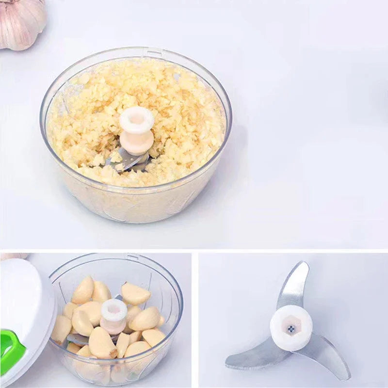 Afralia™ Manual Food Processor Cutter Chopper Mincer Slicer Onion Garlic Handheld Slicer