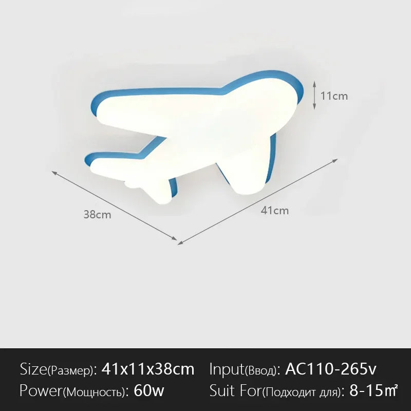 Afralia™ Airplane Ceiling Chandelier LED Light for Children's Room Decor