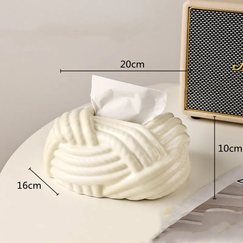 Afralia™ Silver Twine Grain Tissue Box & Napkin Holder Set for Home Decor Organization