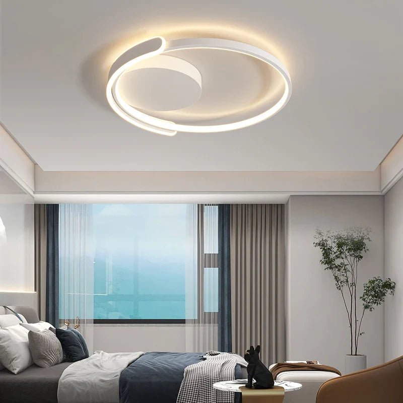 Afralia™ Modern Square Ring LED Ceiling Light - Black/White for Bedroom, Living Room