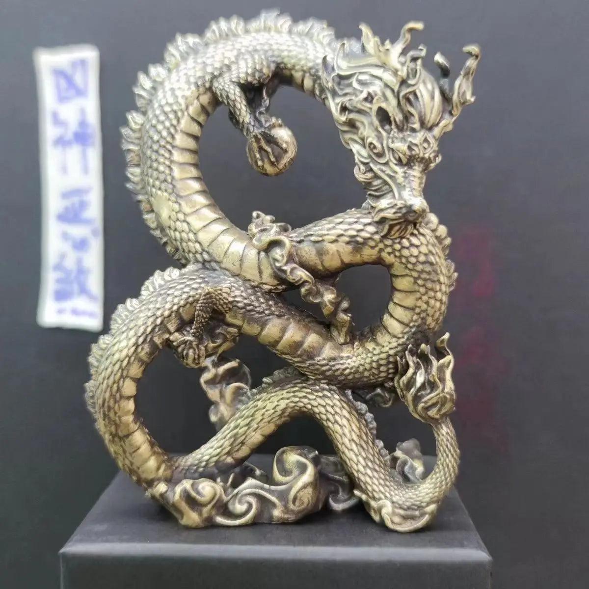 Afralia™ Shenlong Copper Dragon Ornaments | High-End Handicrafts & Exquisite Home Decor