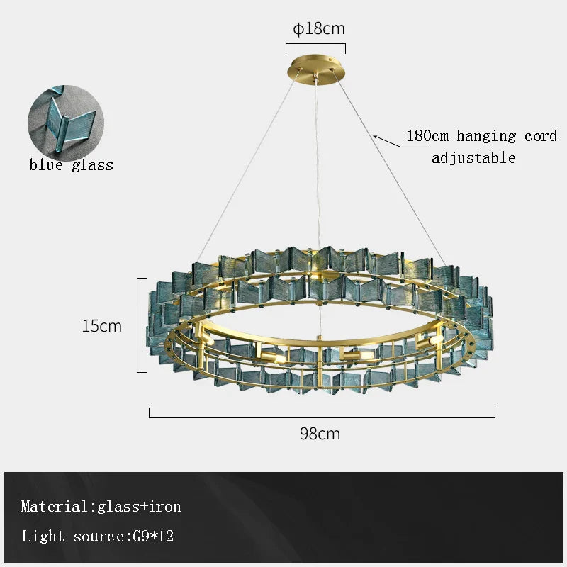 Afralia™ Blue Butterfly Glass LED Chandelier - Dimmable Indoor Decor Lamp