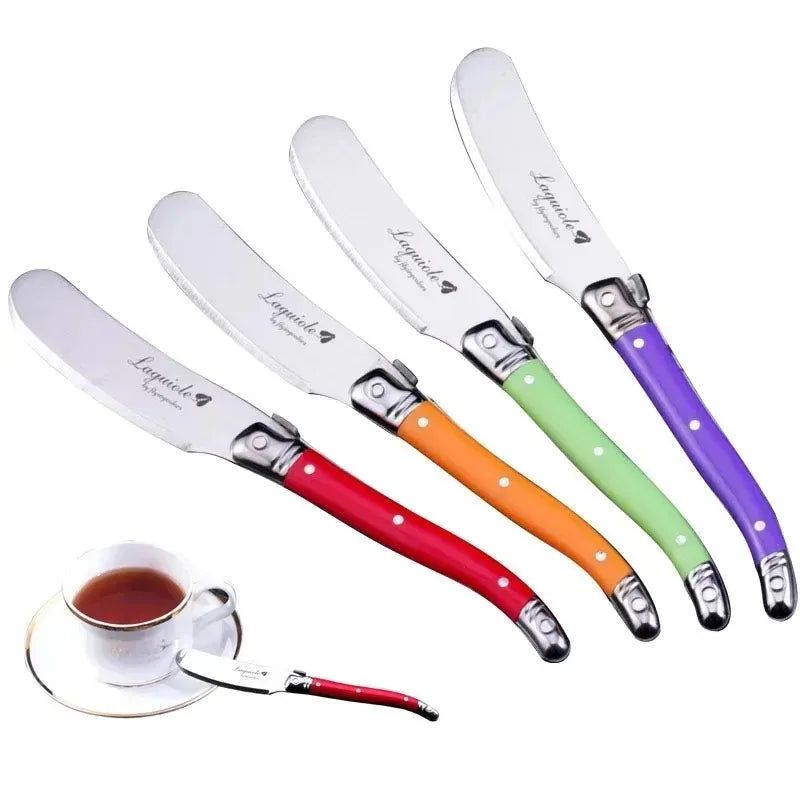 Afralia™ Rainbow Laguiole Butter Knife Set of 4 - Kitchen Cheese Dessert Spreaders