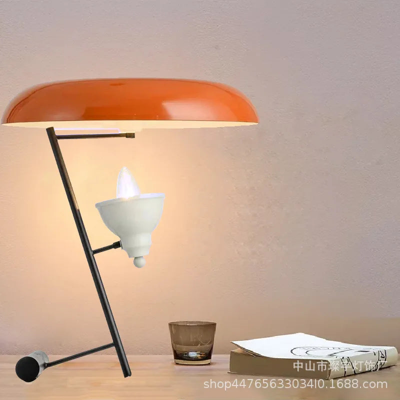Afralia™ Nordic Minimalist Desk Lamp with Orange Lampshade for Living Study Room