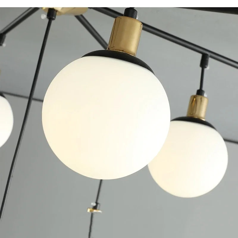 Afralia™ Art Glass Ball Molecule Chandelier for Living Room, Children's Room, Study & Home Decor