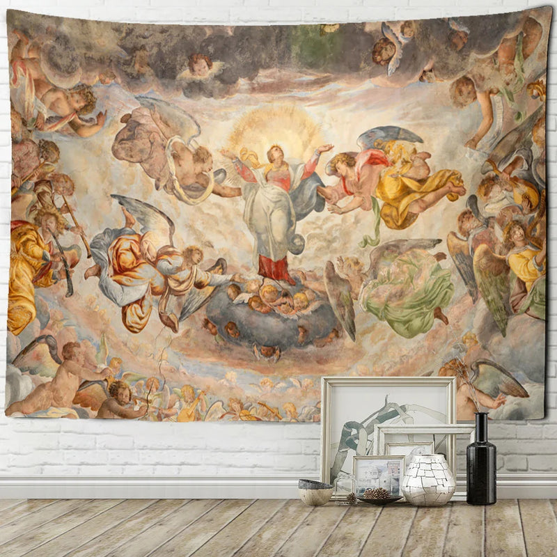 Afralia™ Vintage Angel Tapestry Wall Hanging for Christian Boho Home Decor