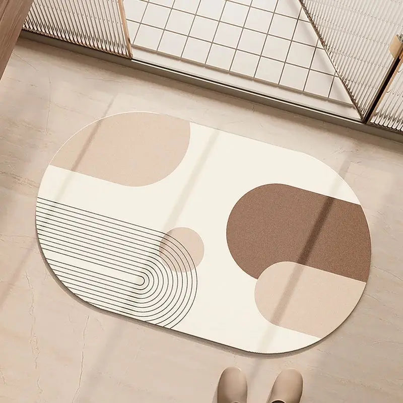 Afralia™ Geometric Diatom Ooze Bathroom Rug Super Absorption Non-slip Quick Dry Bath Mat
