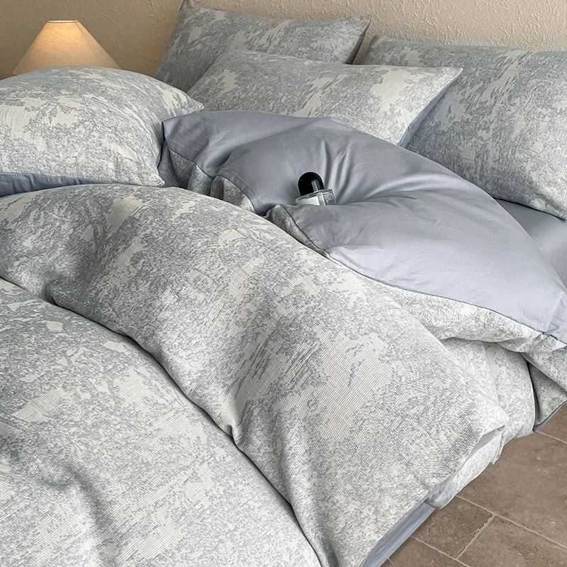 Afralia™ Luxury Jacquard 3-Layer Cotton Bedding Set - Soft & Skin-Friendly