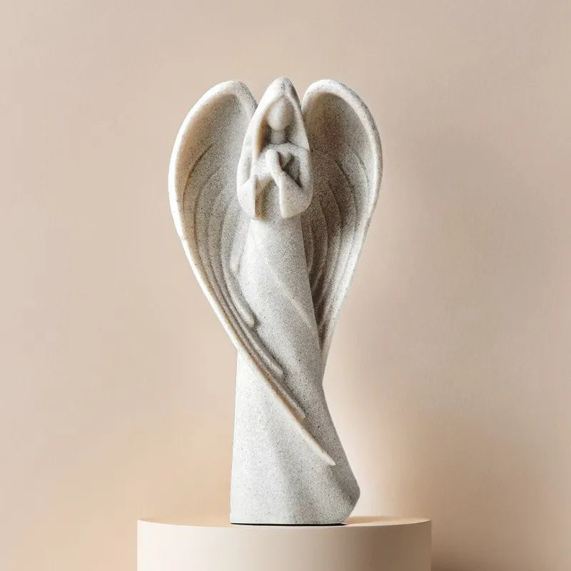 Afralia™ Retro Angel Resin Sculpture Figurines for Home Decor