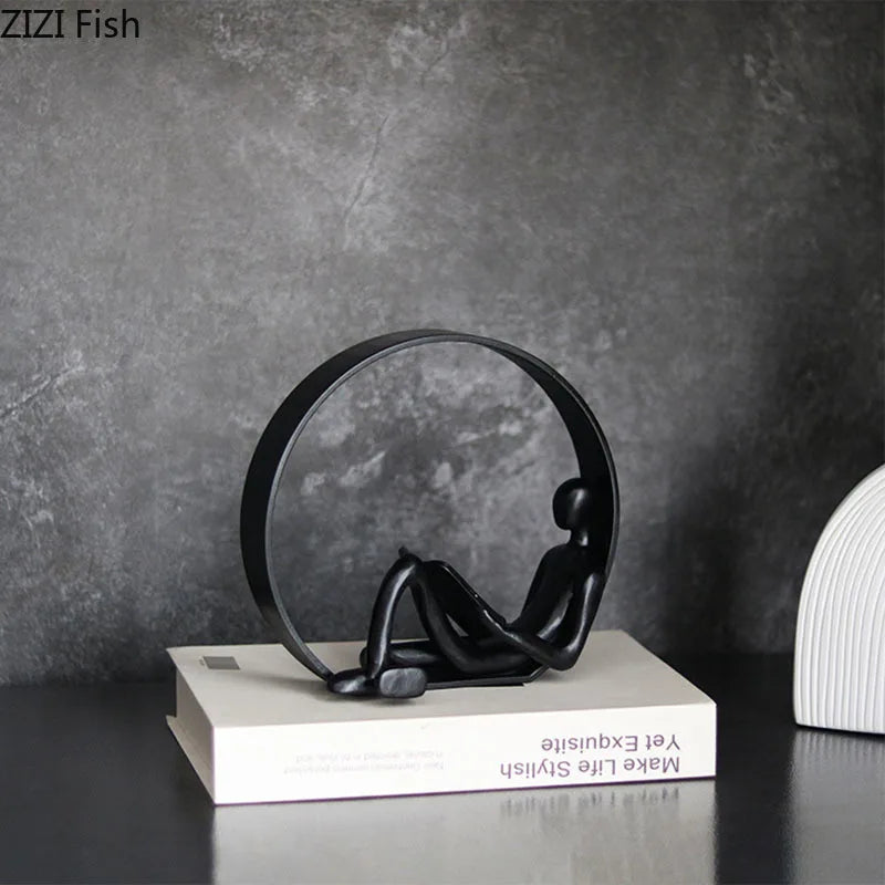 Afralia™ Abstract Resin Characters Desk Decoration Ornament for Room Aesthetic Decor