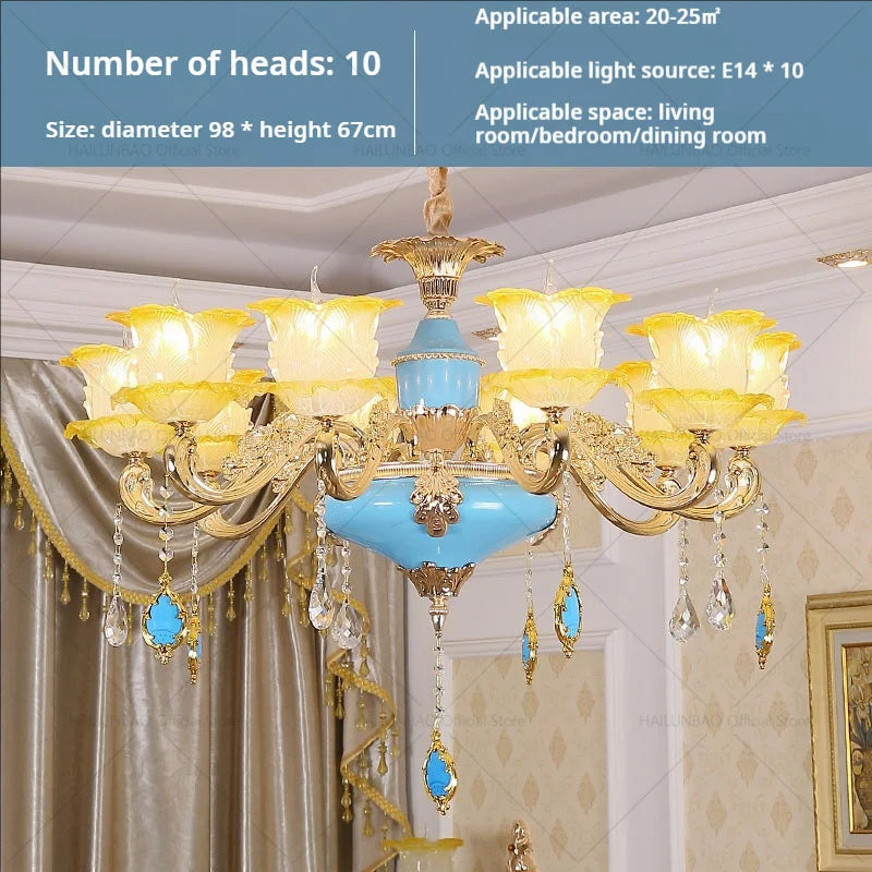 Afralia™ Elegant Crystal Chandelier Living Room Bedroom Lighting