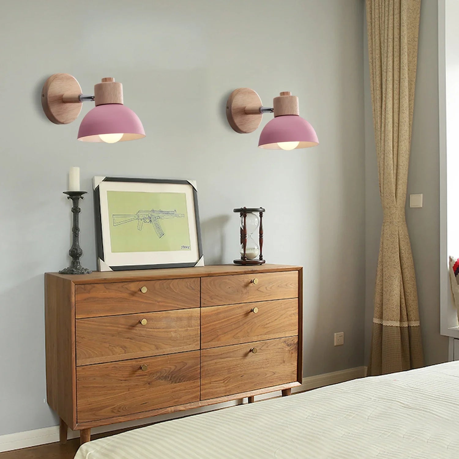 Afralia™ Pink Wall Lights: Nordic Minimalist Bedroom Bedside Lamps, Modern Living Room Decor