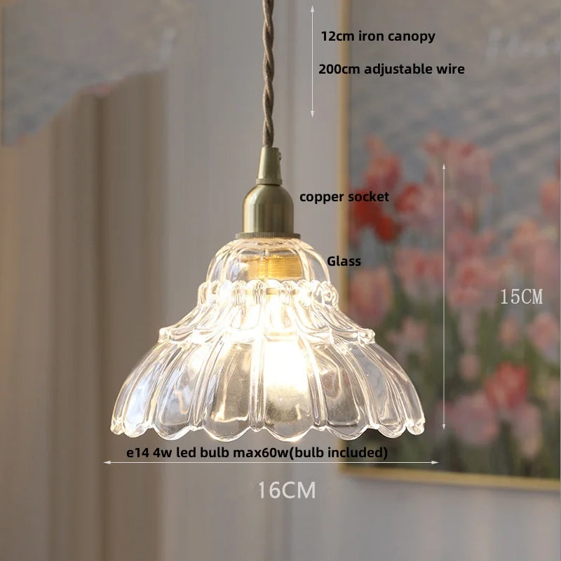 Afralia™ Glass LED Pendant Lamp Modern Copper Socket Hanging Light