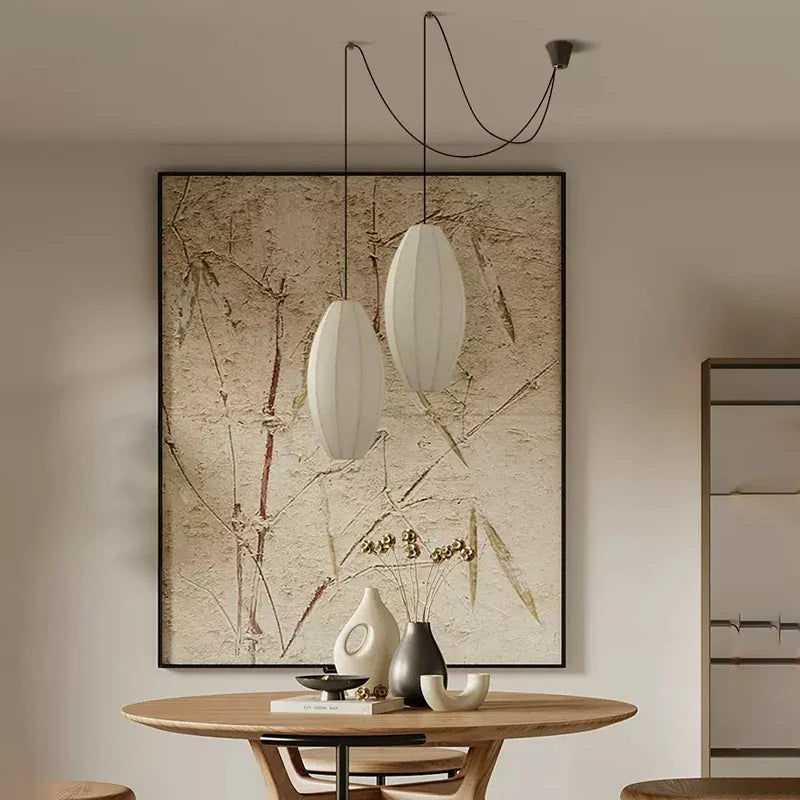 Afralia™ Nordic Silk Chandelier LED Pendant Lights for Home Dining Room