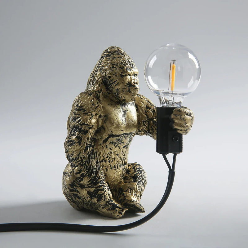 Afralia™ Mini Gorilla Table Lamp: Cute LED Home Decor Craft Gorilla Ornament