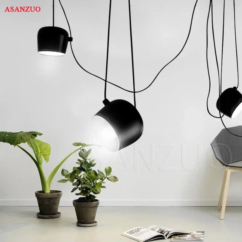 Afralia™ Spider Industrial Pendant Lights for Restaurants, Kitchen - Black Aluminum E27 Fixtures