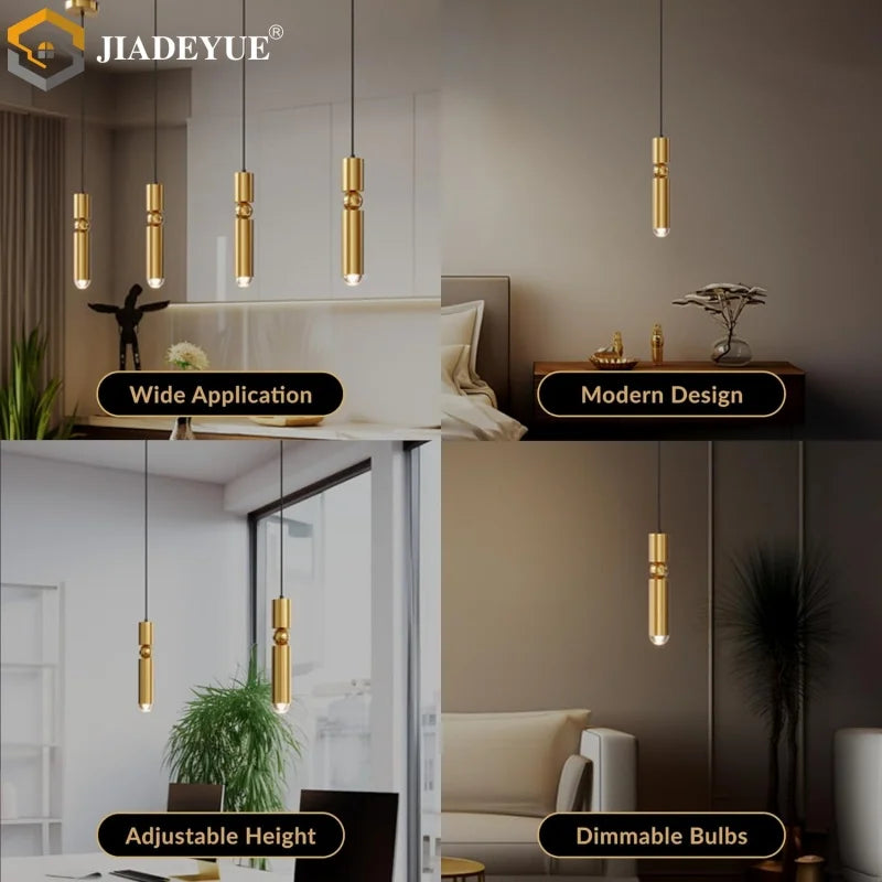 Afralia™ Golden LED Chandelier for Modern Minimalist Living Room, Bedroom, Dining Room