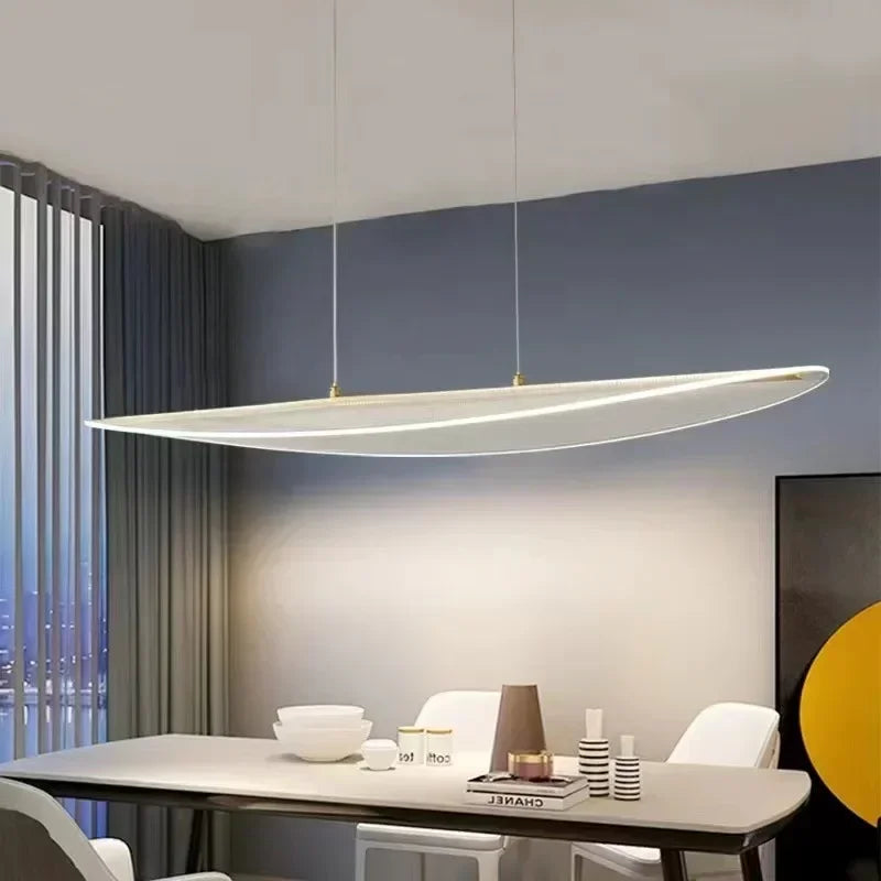 Afralia™ LED Chandelier: Nordic Long Curve Pendant Light for Home Office Dining Decor