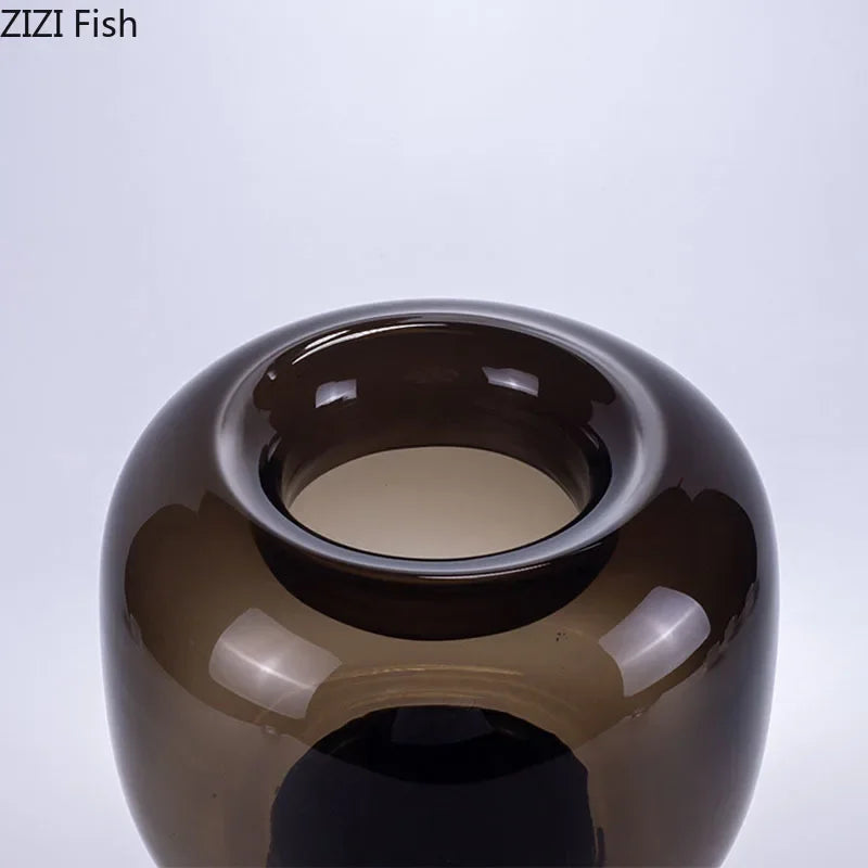 Afralia™ Dark Glass Vase for Desk Decor, Creative Hydroponics Floral Ornaments