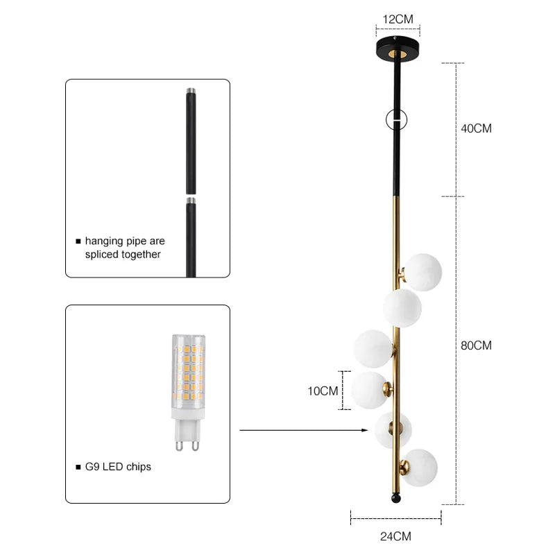 Afralia™ Glass Ball Pendant Lights for Home Decor and Dining, Nordic Minimalism Style