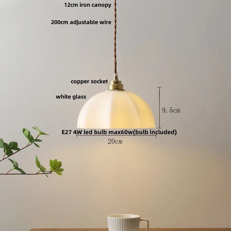 Afralia™ White Glass LED Pendant Lamp for Modern Home Decor and Lighting