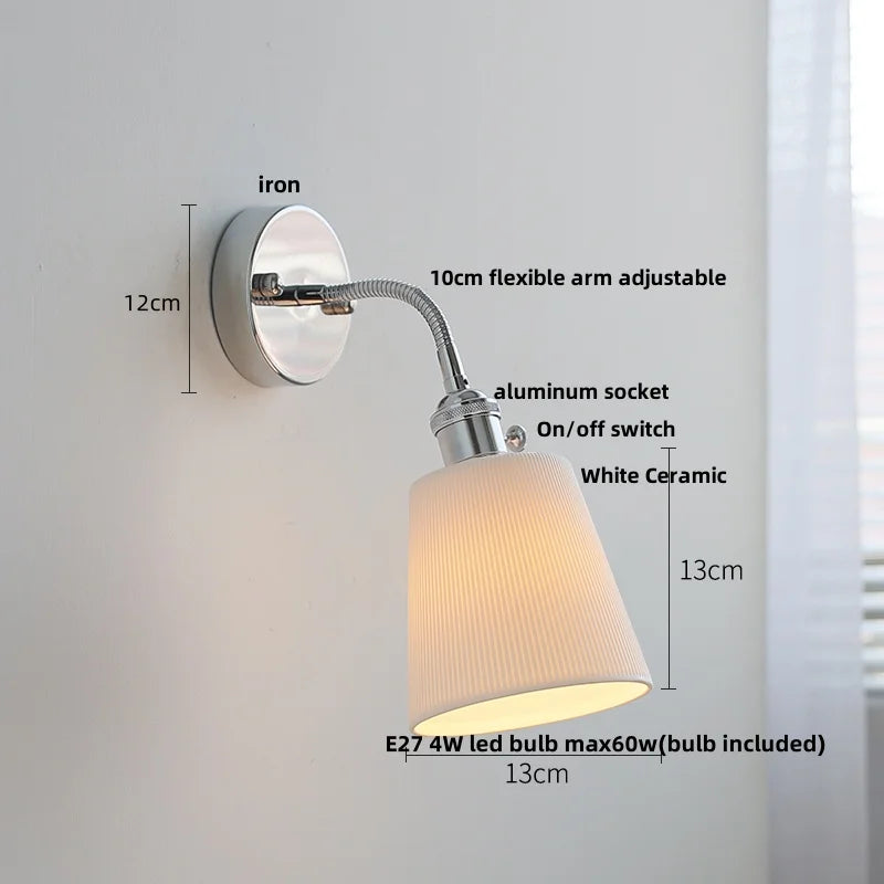 Afralia™ LED Wall Lamp Sconce with Pull Chain Switch and Flexible Arm
