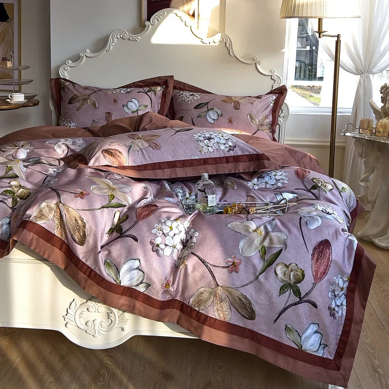 Afralia™ Vintage Style 1000TC Egyptian Cotton Bedding Set with Pastoral Print