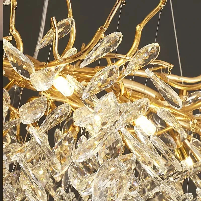 Afralia™ Modern Crystal Ceiling Chandelier LED Pendant Lamp for Home Decor