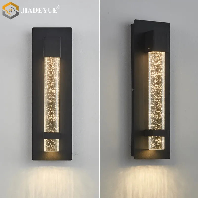 Afralia™ Waterproof LED Outdoor Wall Lamp for Balcony, Courtyard, IP65 Crystal Wall Light