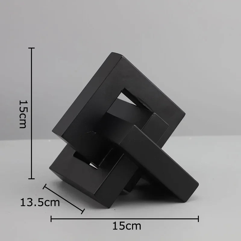 Afralia™ Geometric Metal Statue Desk Decoration Modern Sculpture Room Decor