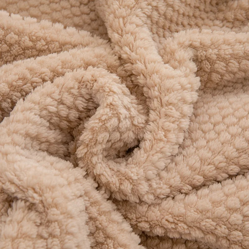 Afralia™ Rose Fleece Warm Blanket for Autumn Winter Beds - Thicken Imitation Lamb's Wool Blanket