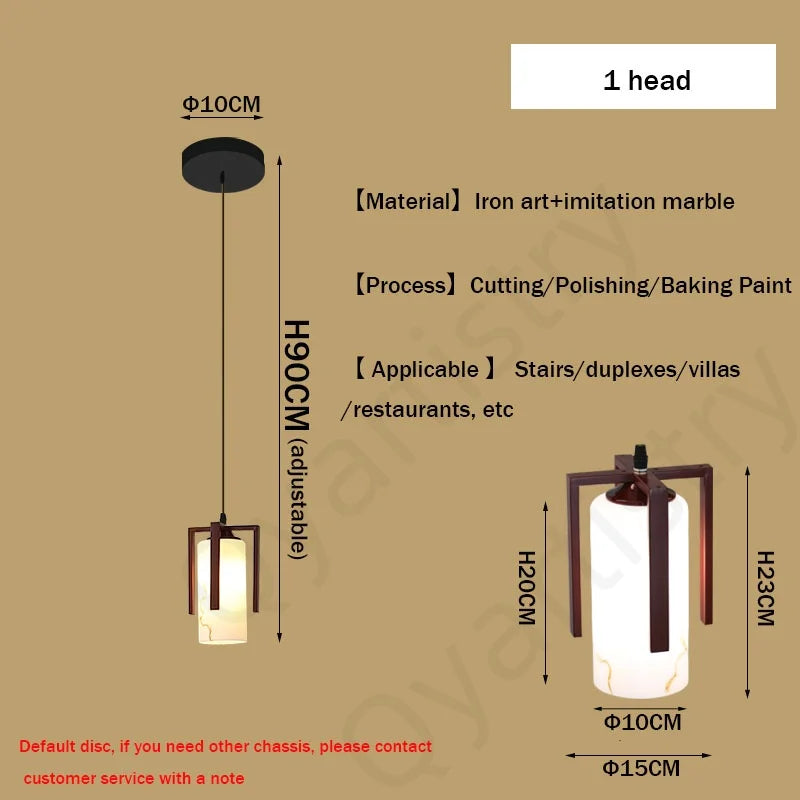 Afralia™ LED Marble Pendant Light for Luxury Villa Living Room Interior Decor