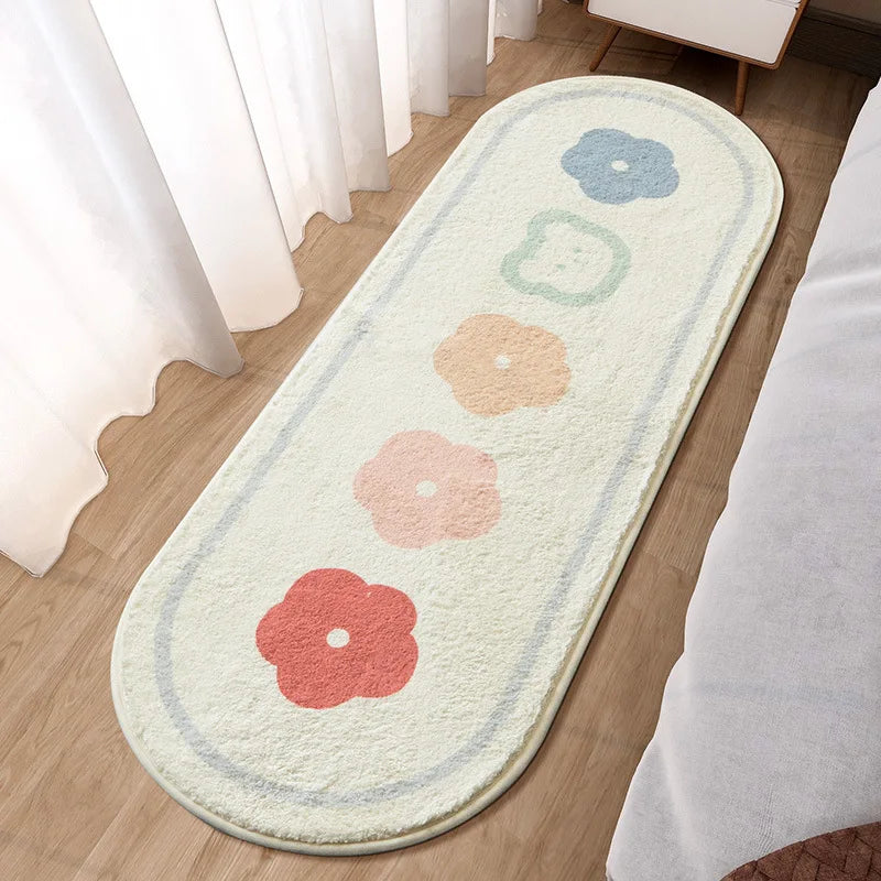 Afralia™ Lovely Rabbit Pink Bedside Rug for Girls Children Bed Room