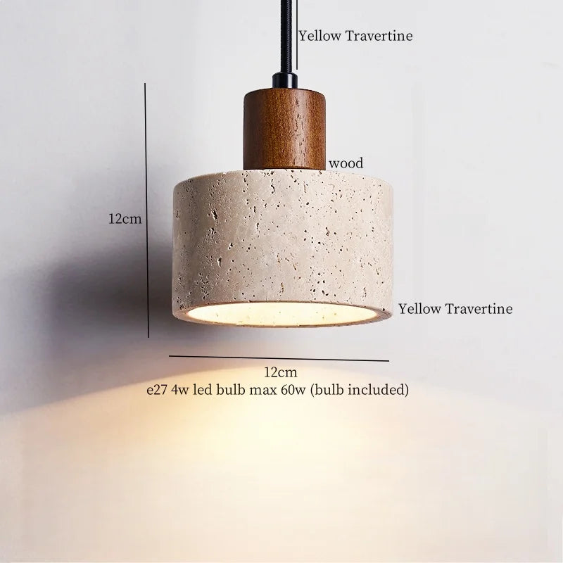 Afralia™ White Glass LED Pendant Light - Yellow Travertine Mid Century Hanging Lamps
