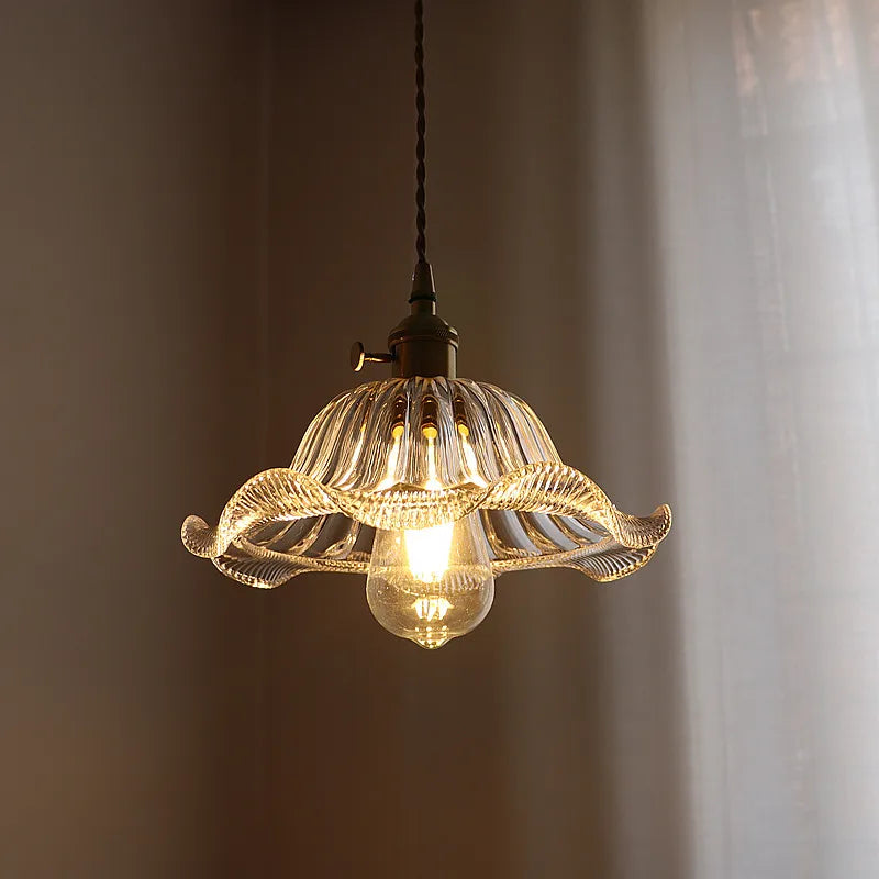 Afralia™ Green Stripe Glass Pendant Lamp Fixture for Home Decor & Kitchen Lighting