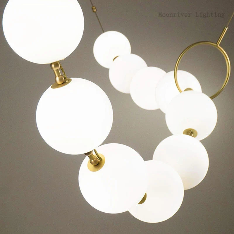 Afralia™ Necklace Pendant Light | Luxury Glass Ball Chandelier for Home