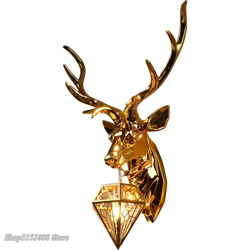 Afralia™ Antlers LED Wall Light: Modern Bedroom Deer Wall Sconce, Retro Living Room Luminaire