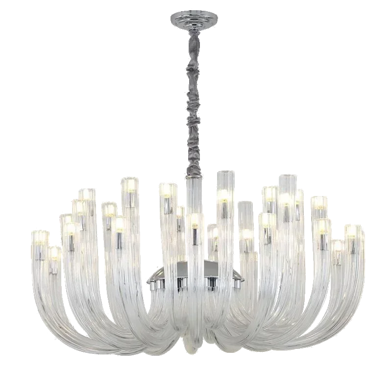Afralia™ Luxury LED Glass Chandelier for Living Room - Designer Home Decor