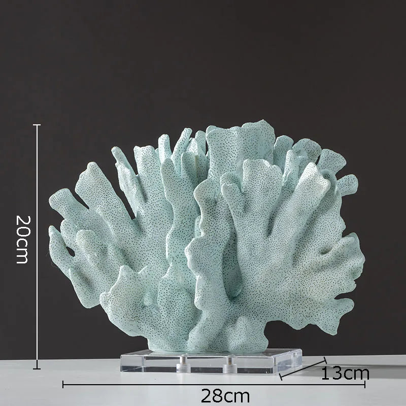 Afralia™ Coral Resin Statue Desk Decoration Modern Home Decor Ornaments