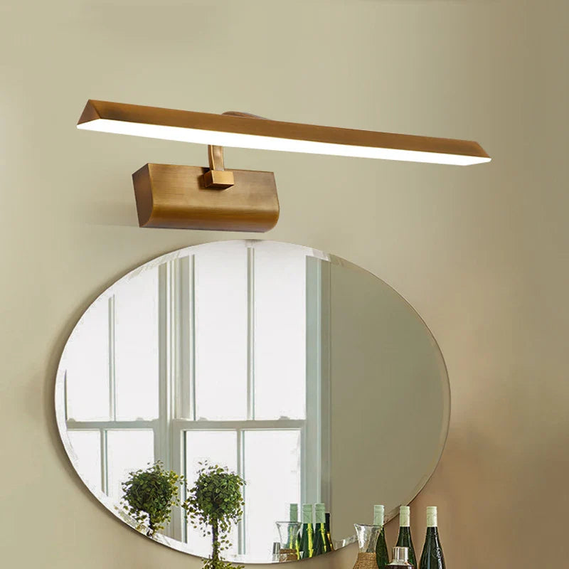 Afralia™ Triangle LED Mirror Light 8W 41CM Vintage Bronze Wall Light