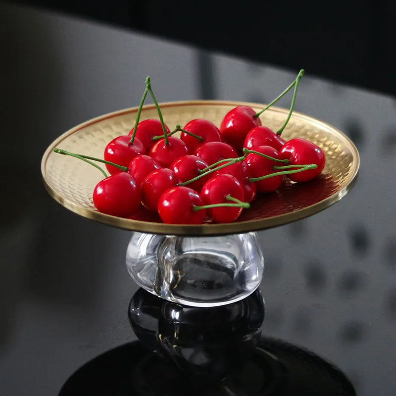 Afralia™ Metal Storage Tray Round: Desktop Organizer, Fruit Platter, Candy Bowl, Jewelry Dish