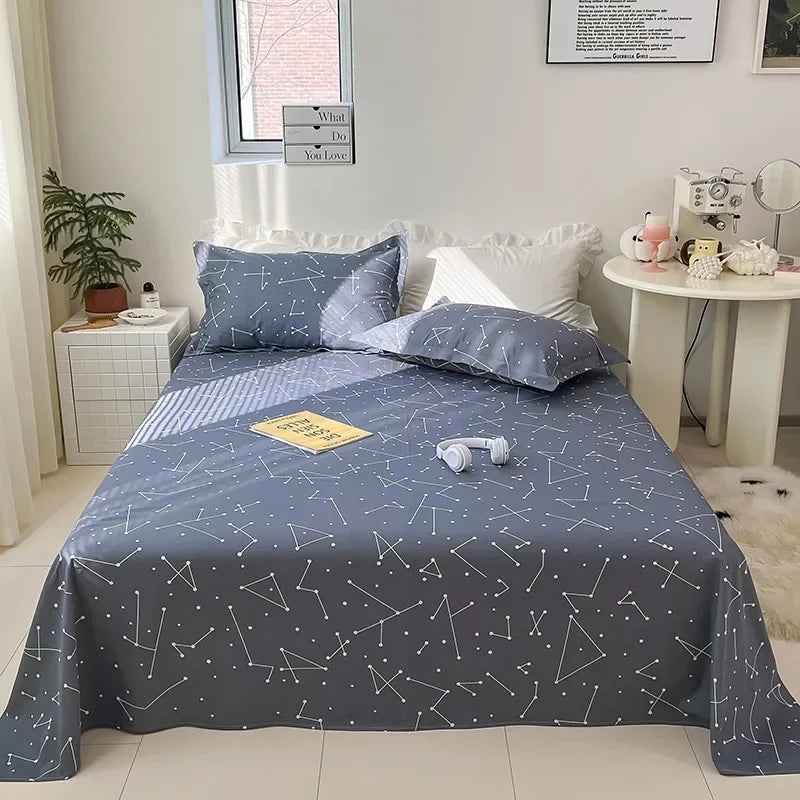 Afralia™ Tropical Plants Print Cotton Double Bed Sheet for Soft & Comfortable Sleep