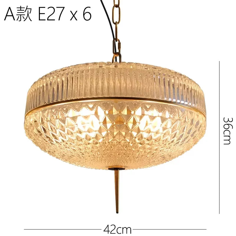 Afralia™ Yellow Glass Chandelier Pendant Lamp for Hotel, Parlor, Dining Room, Bedroom