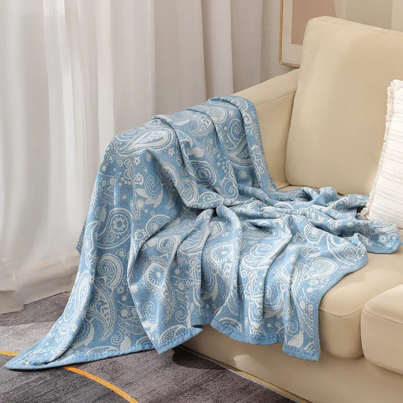 Afralia™ Nordic Geometric Jacquard Blanket: Multi-Purpose Sofa & Travel Friendly Bedspread