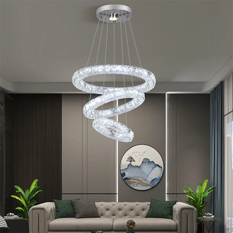 Afralia™ Crystal Chandelier Pendant Lamp for Dining Room and Bedroom